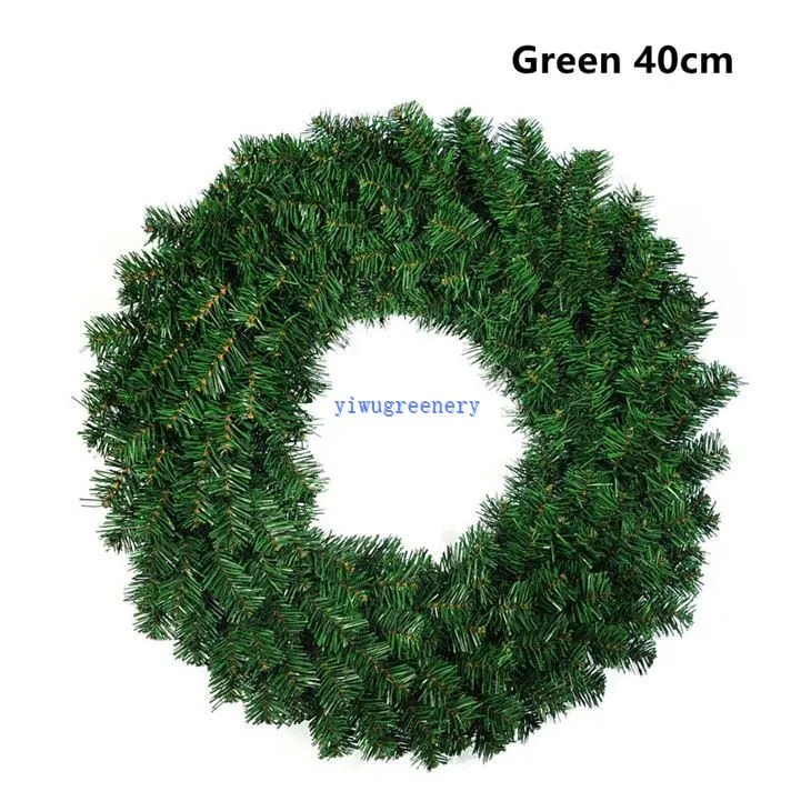 green artificial Christmas wreaths